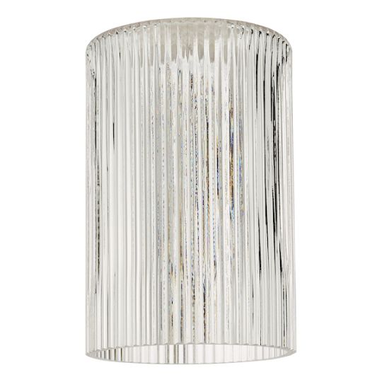 Dar Accessory Easy Fit Cylinder Ribbed Glass Shade