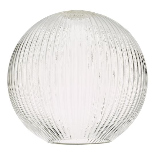 Dar Accessories Easy Fit Ribbed Round Glass Shade