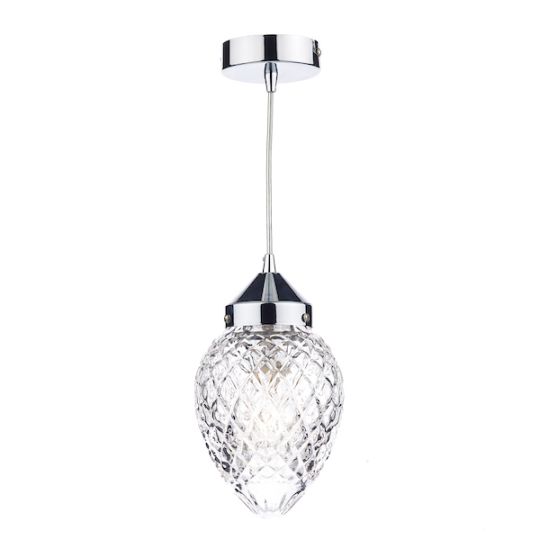 Dar Agatha 1 Light Pendant Polished Chrome