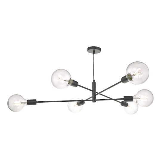 Dar Alana 6 Light Pendant Black