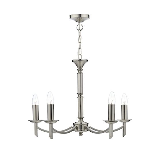 Dar Ambassador 5 Light Dual Mount Pendant Satin Chrome