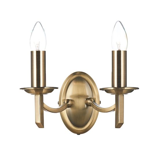 Dar Ambassador Double Wall Bracket Antique Brass
