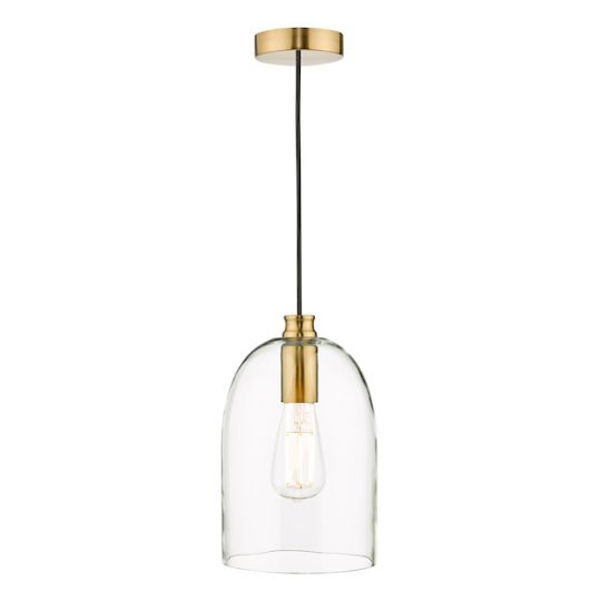Dar Archie Pendant Satin Bronze Glass