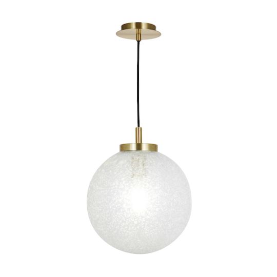 Dar Avari 1 Light Pendant Satin Brass And Clear Frosted Glass