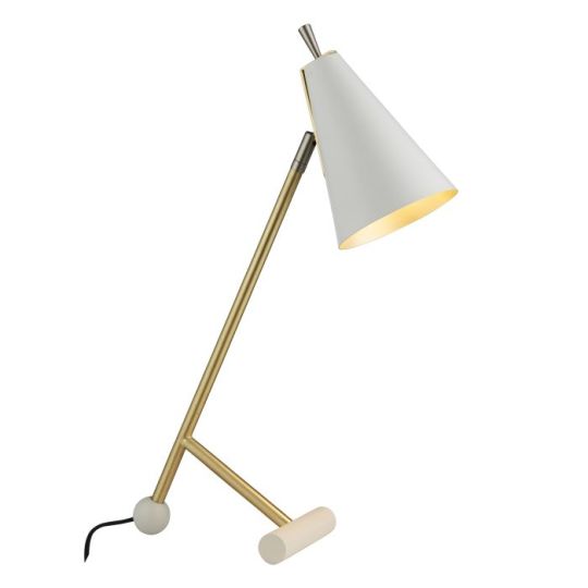 Blackstone Sparkant 1 lt 520-550mm x 140-240mm x 310-360mm Task Table Light Finished In Satin Brass Plate & Matt White Paint
