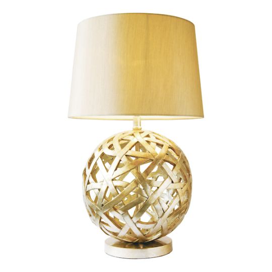 Dar Balthazar Table Lamp Antique Gold With Shade