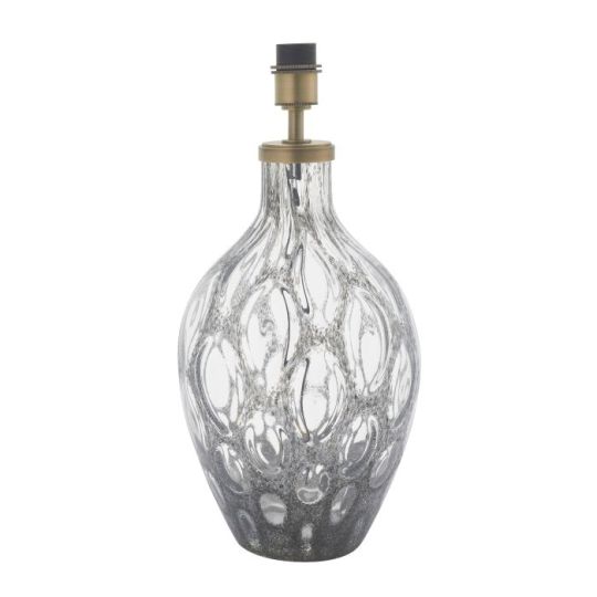 Blackstone Kismet 1 lt 520mm x 250mm Base Only Table Light Finished In Charcoal Artisan Glass & Matt Antique Brass Plate