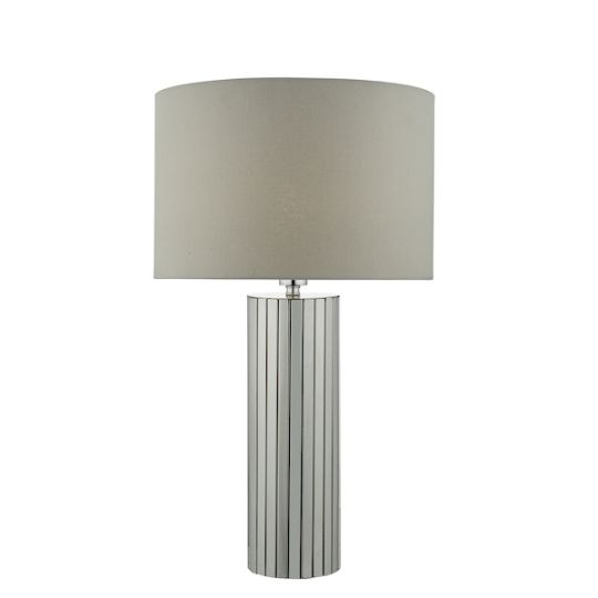 Dar Cassandra Table Lamp Polished Chrome With Shade