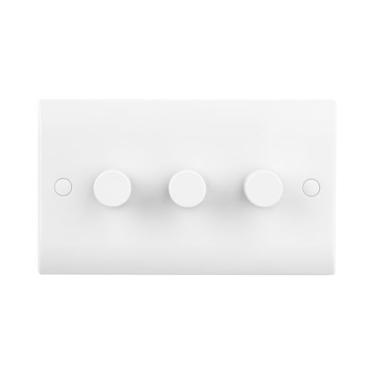 Saxby Curved Edge 3G Led Dimmer 5-100W in White