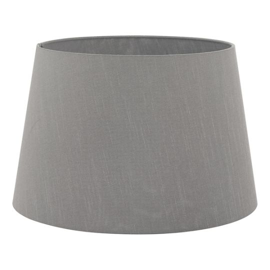 Dar Cezanne Grey Faux Silk Tapered Drum Shade 35cm