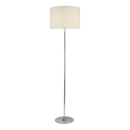 Dar Delta Floor Lamp Polished Chrome With Shade
