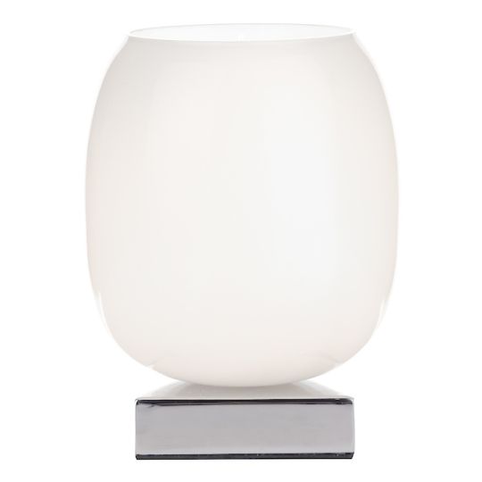 Dar Dino Touch Table Lamp Polished Chrome White Glass