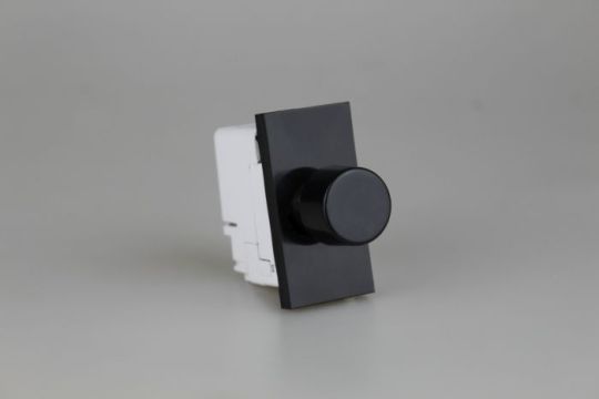 Varilight Black 2-Way Push On/Off Rotary Dimmer 40-400W (1 Grid Space)
