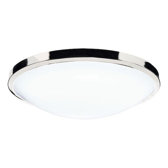 Dar Dover Bathroom Flush Polished Chrome White Acrylic IP44