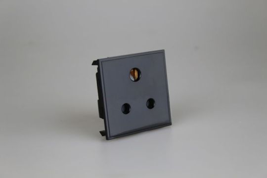 Varilight Black 5A Round Pin Socket (2 DataGrid Spaces)