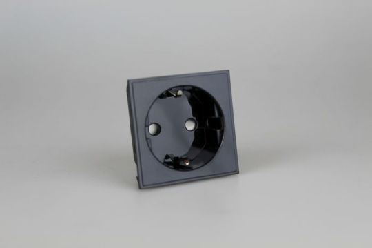 Varilight Black 16A Euro Socket Schuko (2 DataGrid Spaces)