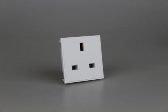 Varilight White 13A UK Socket Unswitched (2 DataGrid Spaces)