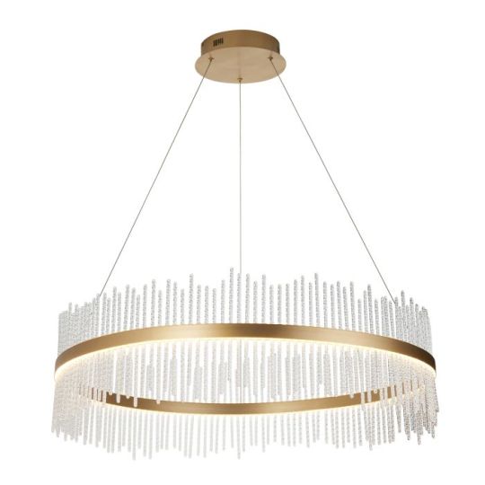 Blackstone Zephyr 1 lt 350-1650mm x 890mm Single Pendant Light Finished In Brushed Gold Plated Finish & Clear Glass