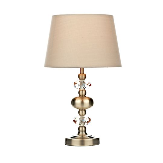 Dar Edith Touch Table Lamp Antique Brass complete with Shade