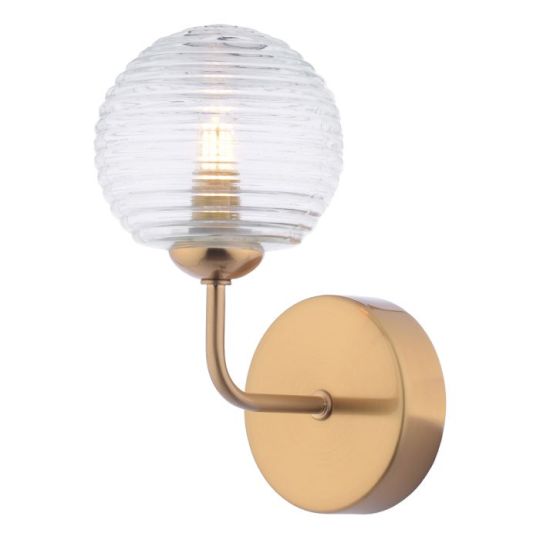 Dar Feya Wall Light Antique Bronze & Ribbed Glass