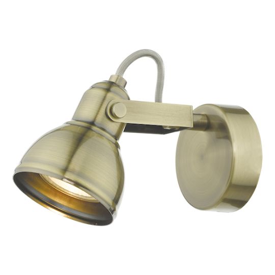 Dar Fothergill Single Wall Spotlight Antique Brass
