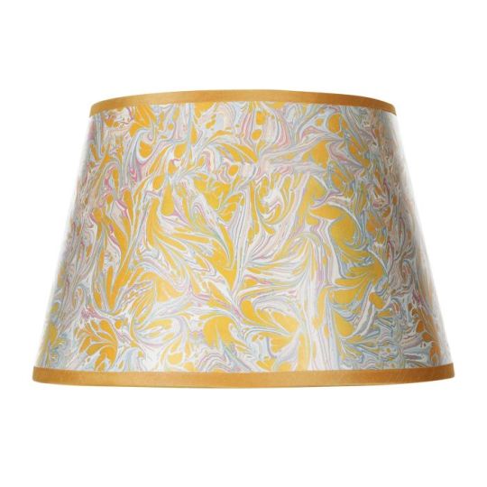 Dar Frida Yellow Marble Pattern Tapered Drum Shade 26cm