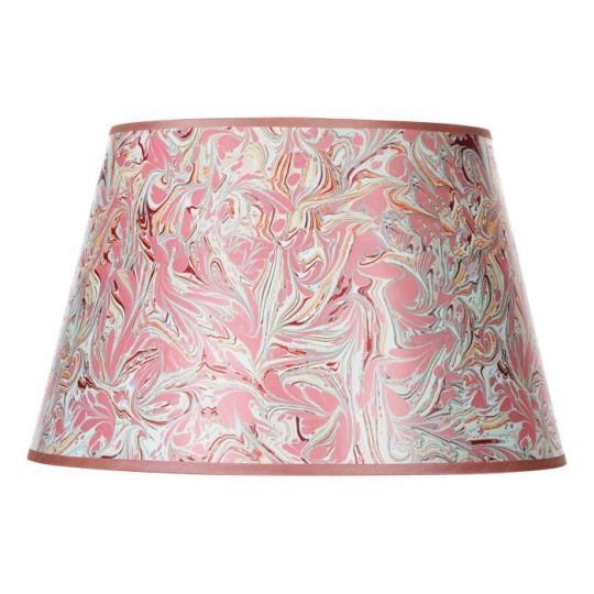 Dar Frida Red Marble Pattern Tapered Drum Shade 45cm