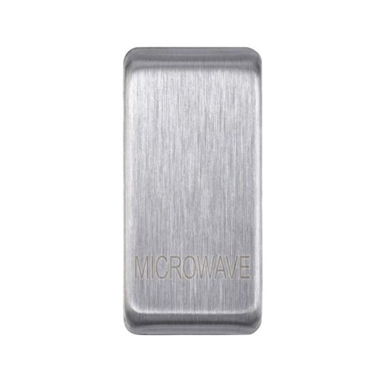 Saxby Grid Rocker Cover Marked 'Microwave' - Brushed Steel in Brushed Steel