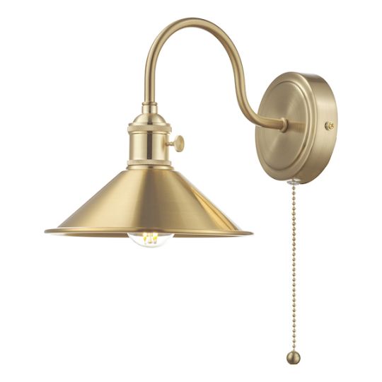 Dar Hadano Wall Light Brass With Brass Shade