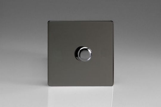 VARILIGHT Lighting - 1 GANG (SINGLE), 1 OR 2 WAY 400 WATT (TRAILING EDGE) DIMMER DIMENSION SCREWLESS IRIDIUM BLACK - JDIP401S