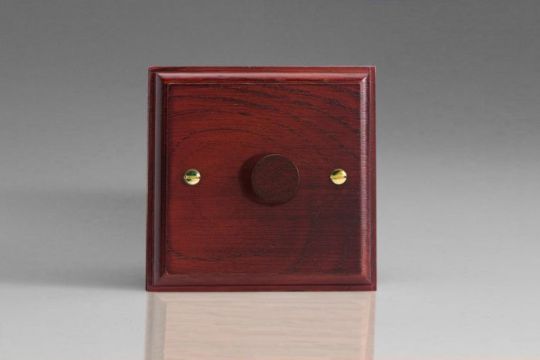 Varilight Mahogany 1-Gang 2-Way Push-On/Off Rotary Dimmer 1 x 60-400W
