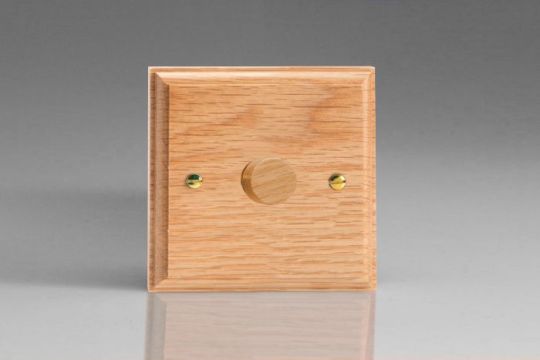 Varilight Oak 1-Gang 2-Way Push-On/Off Rotary Dimmer 1 x 60-400W