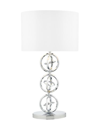 Dar Innsbruck Table Lamp Polished Chrome With Shade