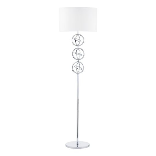 Dar Innsbruck Floor Lamp Polished Chrome With Shade