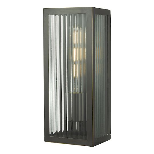 Dar Keegan Outdoor Wall Light Rubbed Bronze IP44 Small