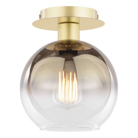Dar Lycia Semi-Flush Polished Gold and Gold Ombre Glass