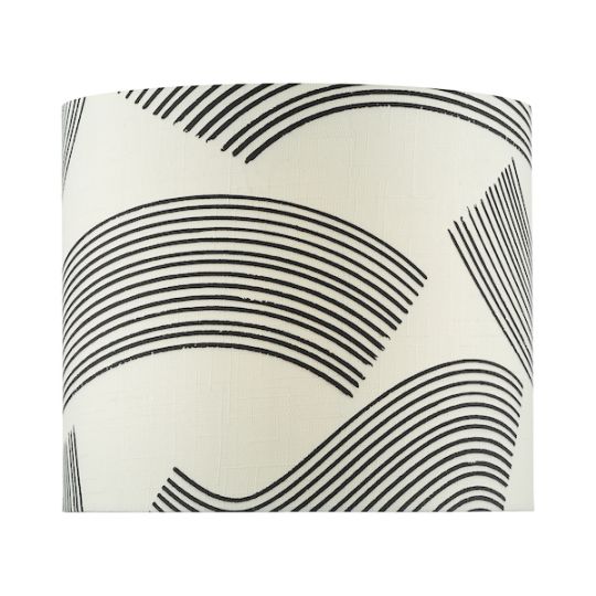 Dar Miho Cream and Black Patterned Linen Shade 34cm