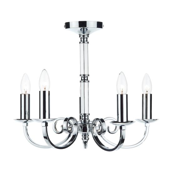 Dar Murray 5 Light Dual Mount Pendant Polished Chrome