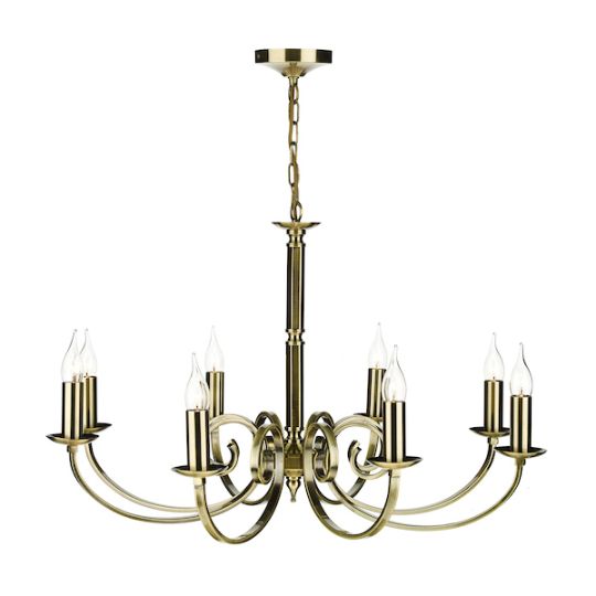 Dar Murray 8 Light Dual Mount Pendant Antique Brass