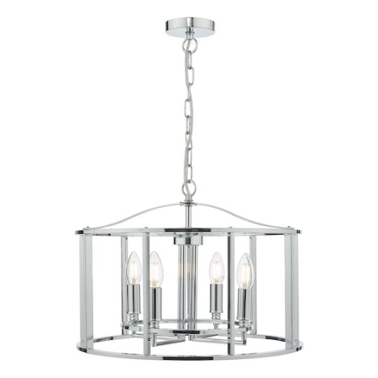 Dar Myka 4 Light Pendant Polished Chrome