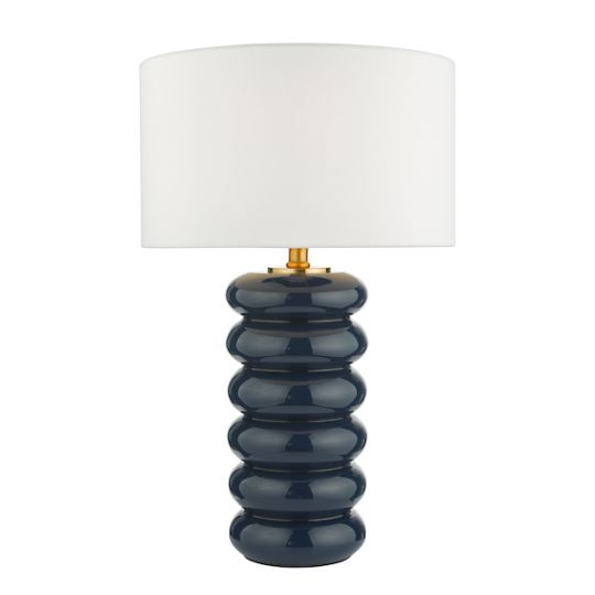 Dar Niamh Table Lamp Blue Glass With Shade