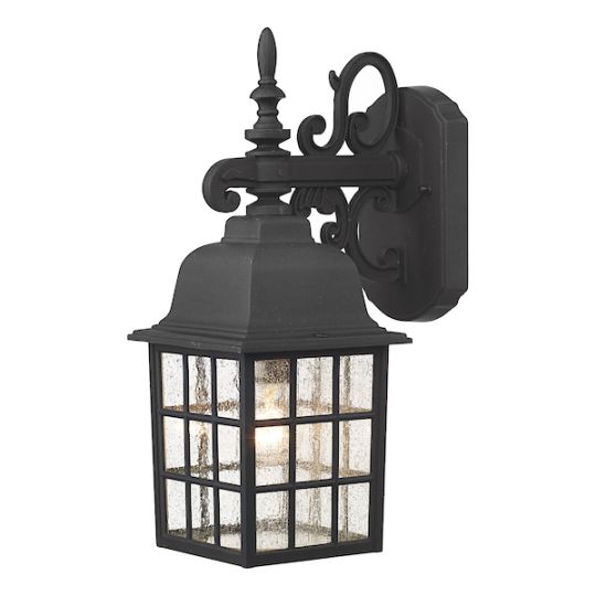 Dar Norfolk Outdoor Wall Light Black Glass IP43