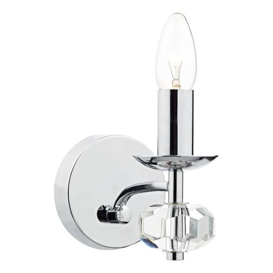 Dar Oleana Wall Light Polished Chrome Crystal