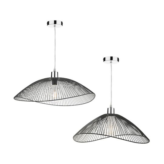 Dar Onza Wire Easy Fit Pendant Shades Black (Twin Pack)