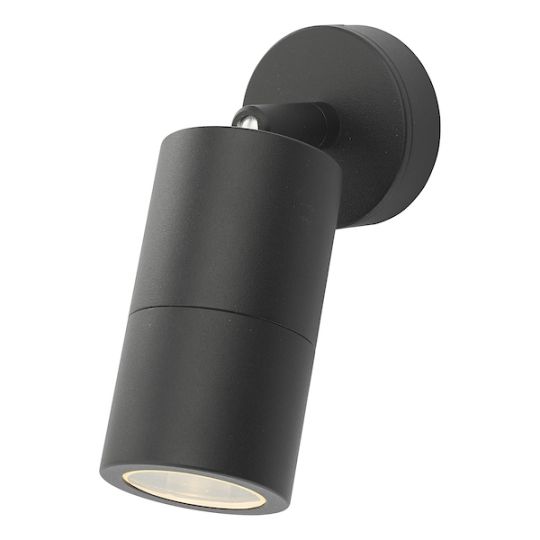Dar Ortega Outdoor Single Spotlight Matt Black IP65