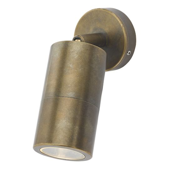 Dar Ortega Outdoor Single Spotlight Natural Brass IP65