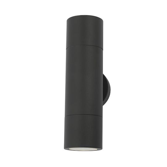 Dar Ortega Outdoor 2 Light Wall Light Matt Black IP65