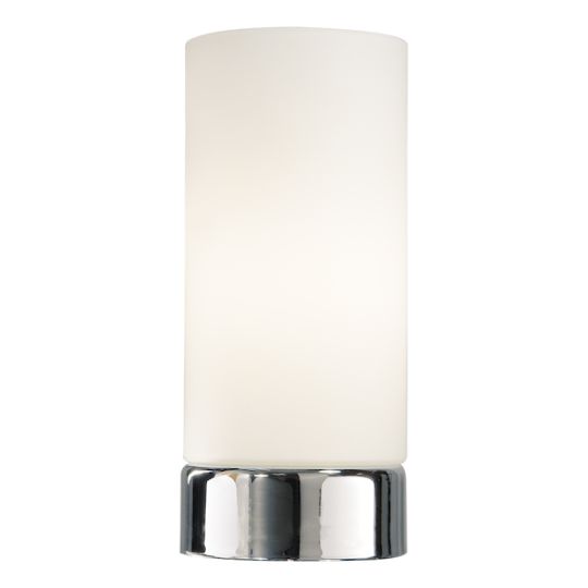 Dar Owen Touch Table Lamp Polished Chrome Opal Glass (Multipack)