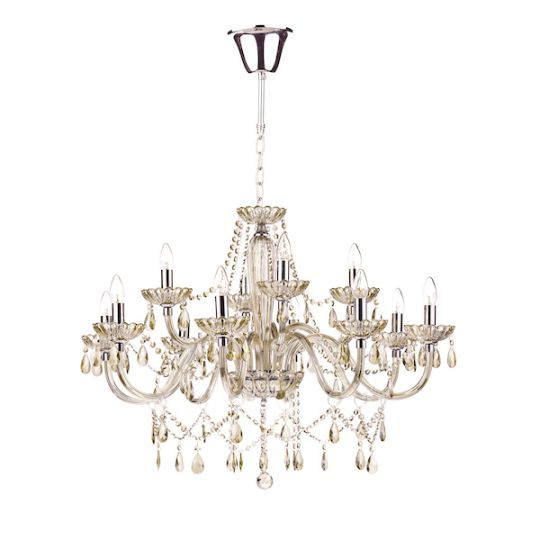 Dar Raphael 12 Light Chandelier Champagne Crystal