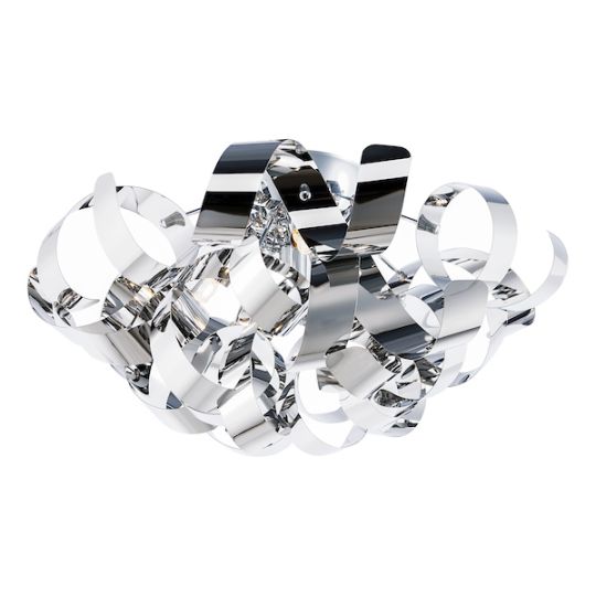 Dar Rawley 4 Light Flush Polished Chrome 40cm